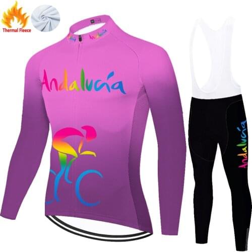 Andalucia Winter Thermal Fleece Clothing Completo Ropa Bicicleta Equipamento Maillot Ciclismo Hombre Abbigliamento Ciclismo