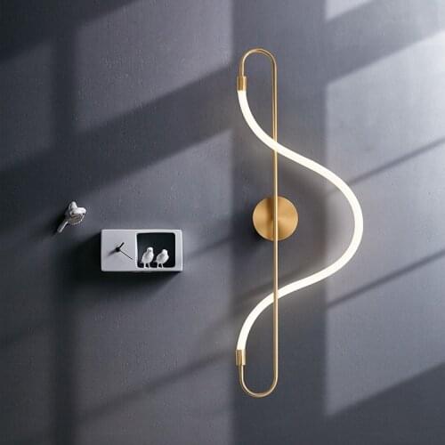 Artpad Nordic-Sconces Big Size 22W Golden Wall Light Fixture Decoration Bedside Led with 360 ° Silicone Light Strip Indoor Light