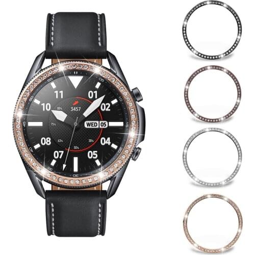 Shine Diamond Metal Bezel Ring Styling Frame For Samsung Galaxy Watch 3 41mm Anti-scratch Ring Case Galaxy Watch3 Cover