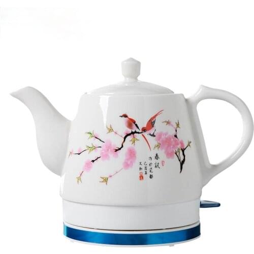 1.0L Electric Ceramic Tea Kettle with Detachable Base Boil Dry Protection Kicthen Tools Household Health Electric Tea Maker