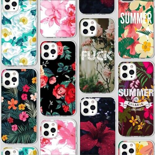 Ciciber Funda Case for Iphone 12 Case for IPhone 12 11 Pro XR 7 X XS Max Mini 8 6 6S Plus 5 SE 2020 Silicone TPU Flower Summer