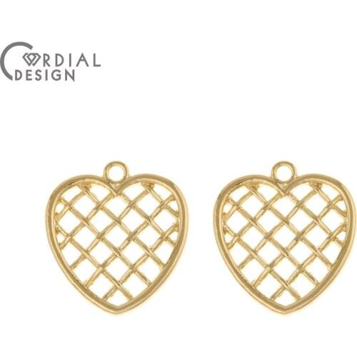 Cordial Design 100Pcs 21*23MM Earring Accessories/Charms/Hand Made/Heart Shape/Pendant/Jewelry Findings & Components/DIY Making