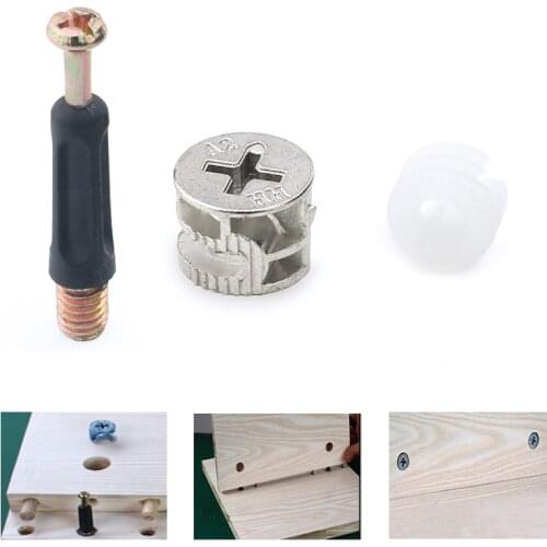 Woodworking Dowel Jig Screw Connector Kit Hardware Eccentric Wheel Nut Furniture Connecting Cam Lock Nut Accessories