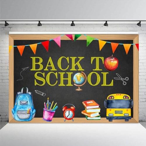 MEHOFOTO Welcome Back To School Photograph Background for Students Pen and Notebook Photo Backdrop for Photo Studio Banner
