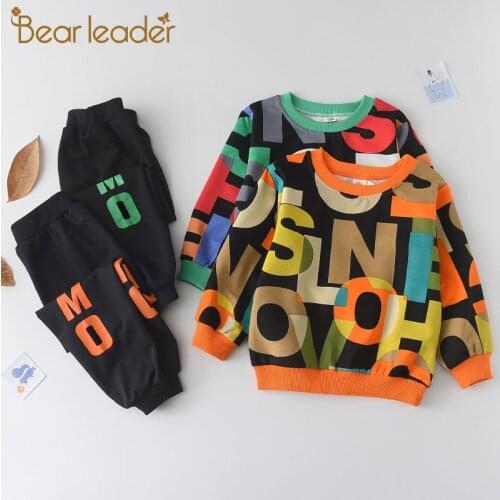 Bear Leader Boys Clothing Sets New Autumn Boys Clothes Print Sweatshirt Pants 2Pcs Suit Casual Kids Clothing Sets for 1-5 Years