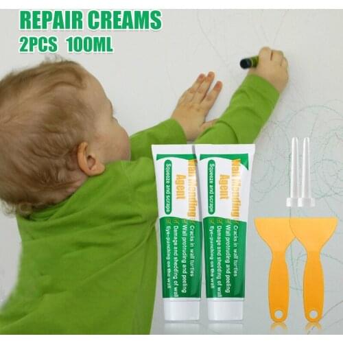 HOT 2Pcak Wall Mending Agent Drywall Patch Repair Kit Quick Easy Fill The Holes and Crack Wall Self-Adhesive Wall Repair Kit NDS