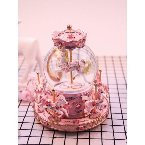 Carousel crystal ball christmas gift crafts children birthday gift girl girl