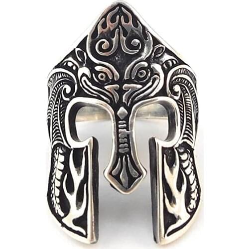 Classic Men Ring Mask Warrior Totem Mask Amulet Alloy Finger Knuckle Ring For Men Vintage Accessories