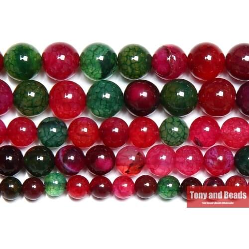 Natural Stone Mixed Colors Dragon Vein Agates Round Loose Beads 15" Strand 6 8 10 12 MM Pick Size