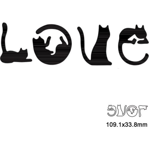 4pcs Metal Cutting Dies Cut Mold animal Cat LOVE Creativity Decoration Scrapbook Paper Craft Knife Mould Blade Punch Stencils