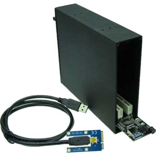Mini PCIe to Dual PCI Bus Slot Adapter with case enclosure
