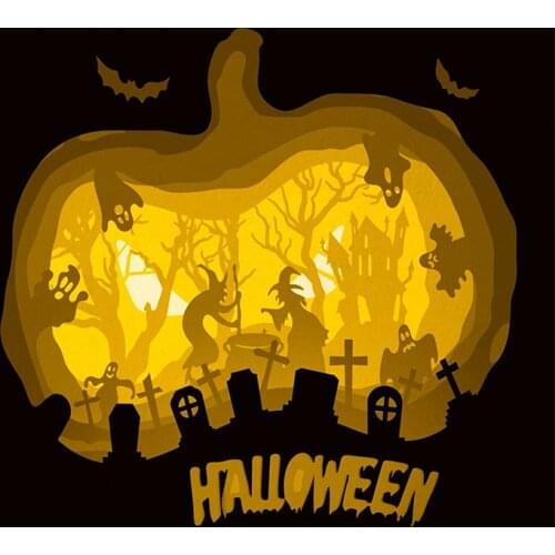 Miss Vintage Halloween Die Stencil Layering Pumpkin Tree Tombstone Frame Metal Cutting Dies for DIY Scrapbooking Album Die Cut