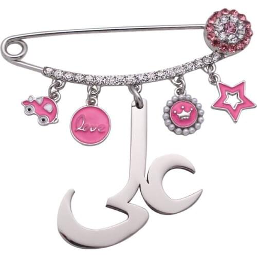 Muslim islam Shia Ali zulfiqar turkey evil eye Stainless Steel crystal brooch Baby Pin