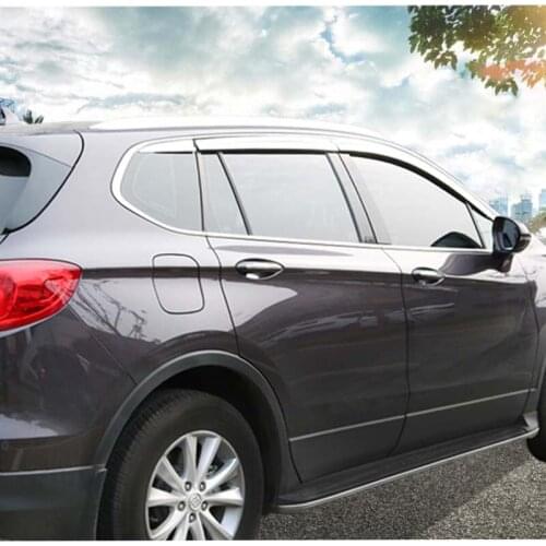 Brand New 1 Set Chrome Side Rain Guard Deflectors Vent Sun Shade Window Visors For Buick Envison 2014-2018