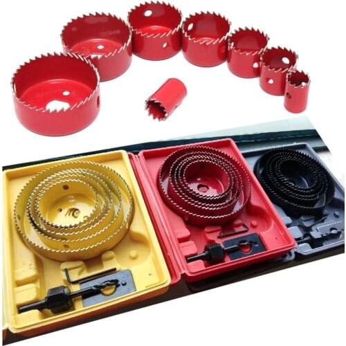 New hole Saw Cutting Sets Kit Drilling Tool Wood Metal Cutter 19-127mm high quality Mandrels Saws Core Drill Bits Woodworking