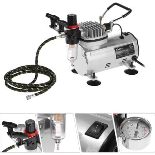 KKmoon Professional Air Compressor Set Spray Gun Hobby Paint Spray Set Nail Art Sprayer Sandblaster with Braided Air Hose