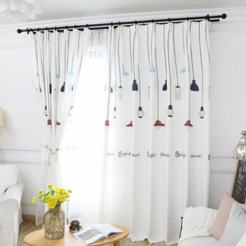 Simple Black-and-white Color Lights Nordic Small Fresh Shade Curtains For Living Dining Room Bedroom