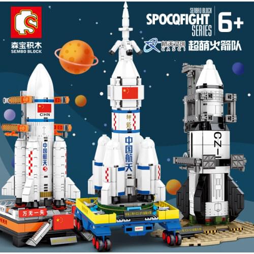 Sembo Launch Vehicle For Space Astronaut The Wandering Earth Rocket Building Blocks Toys Kids