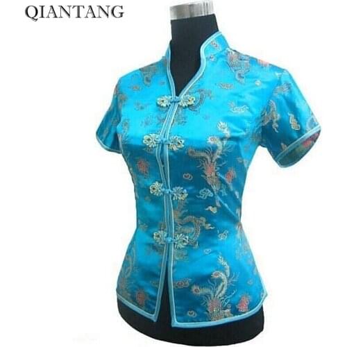 Синие блузки QIANTANG China At AliExpress