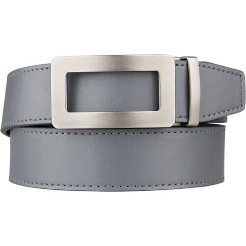 Luxury Designer Leather Man Belt Top Quality Ratchet Belt Strap Automatic Gray Black Mens Belts Cowhide Golf Belt 120cm Length