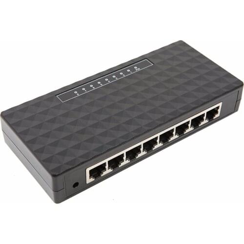 10/100Mbps Network Switch 8 Ports Fast Ethernet RJ45 Lan Hub MDI Full Half Duplex with AC Power Supply
