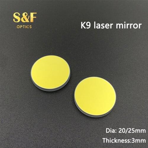 Superfine Dia 20mm 25mm K9 glass CO2 laser reflection mirror with gold coating for laser engraving cutting Machine