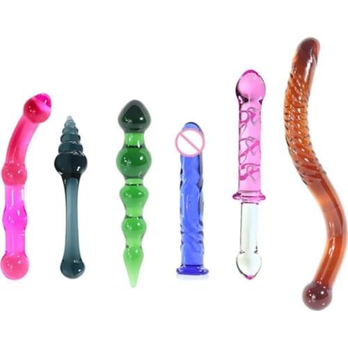 Glass Dildo Realistic Smooth Glass Anal Plug Anal Dildo Buttplug Dilatador Anal Beads Butt Plug Sex Adult Toys For Women Men Gay