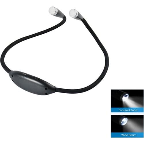 LED Neck Reading Light, Book Light for Reading in Bed, Bendable Arms, Rechargeable, Perfect for Reading, Knitting, Repairing