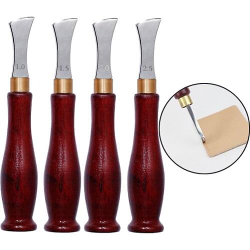 Nonvor DIY Craft Leather Arch Edge Ebony Handle Creaser 1-2.5mm Shallow Handle Marking Edge Creasing Stroke Line Tool Handmade