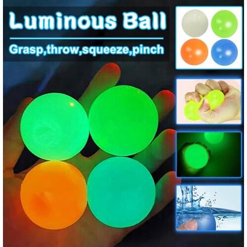 Stick Wall Balls Glow in the Dark Sticky Ball Suction Decompression Toy Catch Throw Sticky Target Ball Kids Toys
