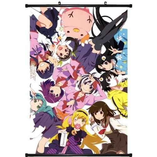 Japan Anime Pictures Monogatari Bakemonogatari Hanamonogatari Oshino Shinobu & Senjougahara Hitagi Home Decor Wall Scroll Poster