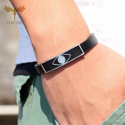 Vintage Evil Eye Bracelet Turkish Ethnic Lucky Jewelry Adjustable Stainless Steel Cuff Leather Bangles Women Gold Silver