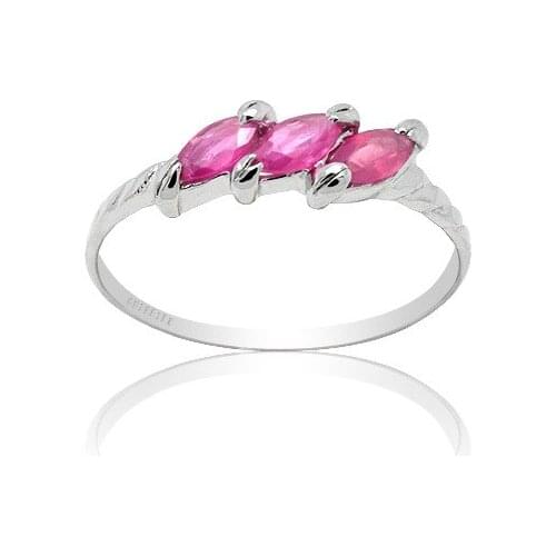 Simple 925 Silver Ruby Ring for Daily Wear 2.5mm*5mm Natural Ruby Silver Ring Sterling Silver Ruby Jewelry Gift for Woman