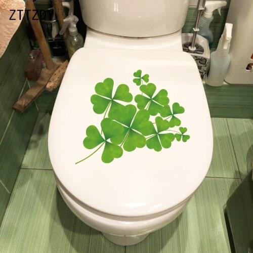 ZTTZDY 25.7×22CM Fresh Green Plants Home Living Room Wall Decoration WC Toilet Stickers T6-0189