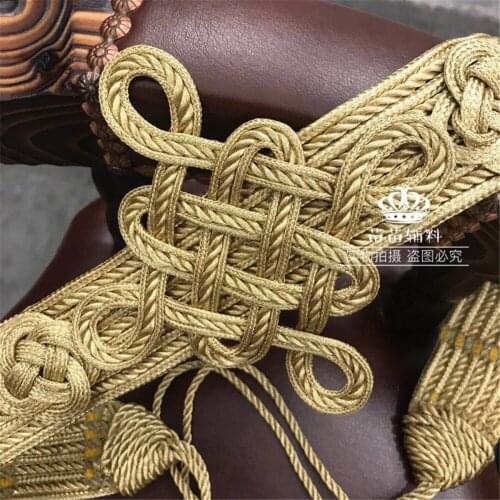 1 piece Handmade lace hand-woven ribbon golden belt, military uniforms, dresses, dance clothes, decorative buckles