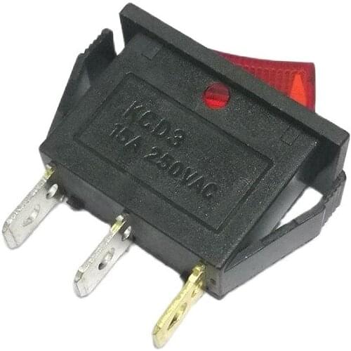 10pcs 28*10.5mm Latching Rocker Switch Power Switch 3 Pins With Light 15A 250V NEW wholesale price