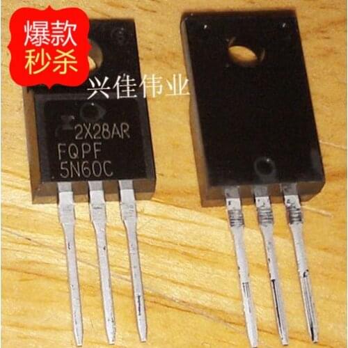 10PCS New FQPF5N60C 5N60C 5A / 600V MOSFET TO-220F Plastic