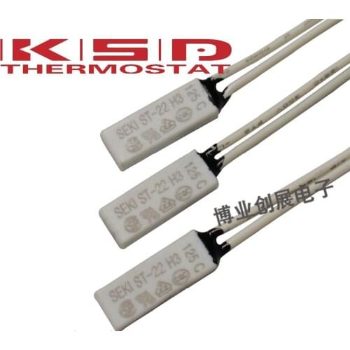 10pcs/ST-22 90 Degrees 90C 5A250V Normally closed N.C Thermal protector Temperature control switch Thermostat 60/65/70/75/80/85