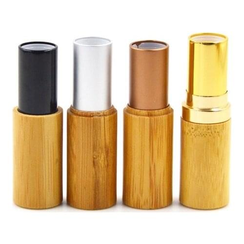 100 pcs Empty Bamboo Wood Lipstick Tubes Can Customize Logo Lipstick Cosmetic Containers Makeup Packaging Bottles Wholesale