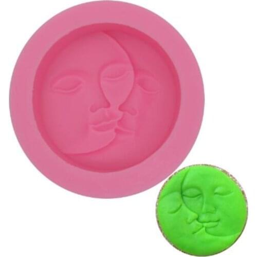 3D Sun And Moon Faces Silicone Soap Mold Multifunction Soap Making Supplies DIY Resin Craft Cake Decorating Tools