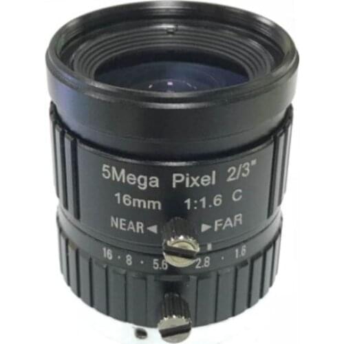 5MP C Mount 8mm12mm 16mm FA LENS 2/3" Machine Vision fixed focal length lenses Industrial camera with CS adapter ring