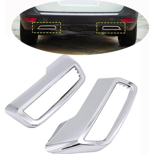 ABS Chrome Rear Exhaust Muffler Tail End Pipe Decoration Cover Trim 2pcs For Peugeot 3008 5008 Allure Access 2016 2017 2018 2019