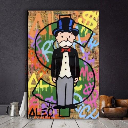 Alec Monopoly Graffiti Art Money Paintings on The Wall Art Canvas Posters and Prints The World is Yours Modern Home Pictures