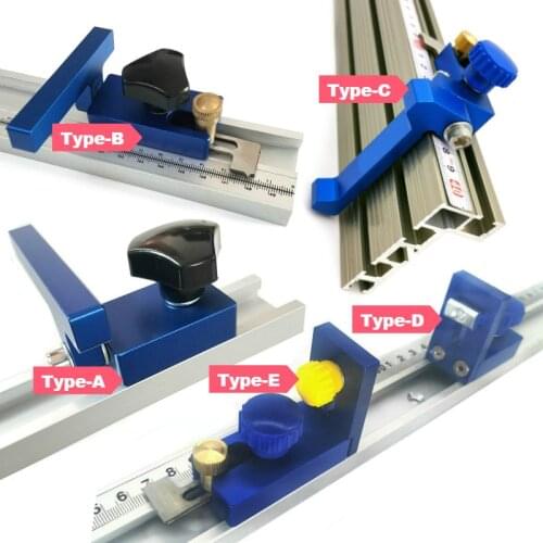 Woodworking Aluminum Flip Stop Miter Track Stop T Slot Miter Gauge Fence Connector Saw Table Sliding Brackets Chute Limiter