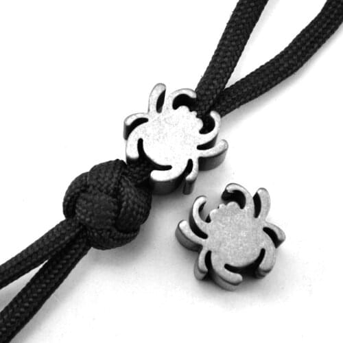 Spider Beads New Knife DIY EDC Knife Beads Cord Titanium alloy TC4 Sandblasting Knife Lanyard Beads Solid Pendant Knife Lanyard