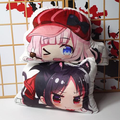 Kaguya-sama Love Is War Short Plush Stuffed Doll Shinomiya Kaguya Fujiwara Chika Figure Pillow Toys Double sided 50cm For Gifts