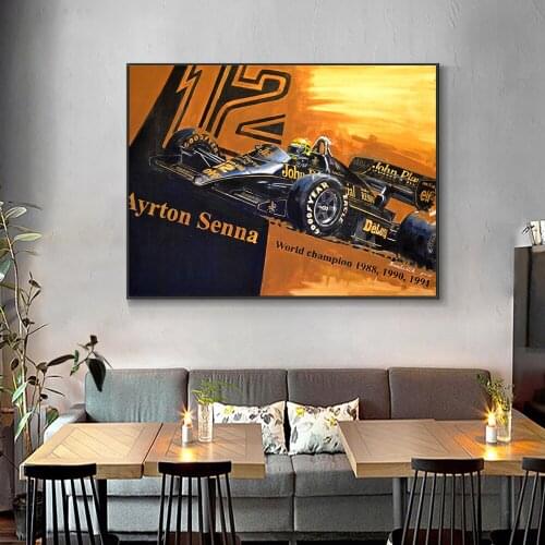 Racing Car 12 Ayrton Senna 1988 Classic Car Supercar Poster Canvas Painting Print On Wall Art Picture For Living Room Home Decor