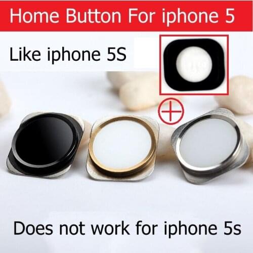Return OK Home button For iPhone 5 Home Button Key with Metal Ring Looks Like 5S return button with silicone gasken Replacement