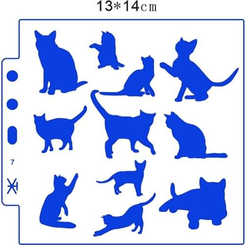 Cat group shield DIY cake scrapbook stencils hollow Embellishments printing lace ruler Valentines Day