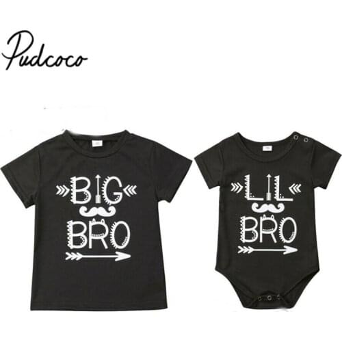 Big Brother Baby Boys T-shirt Little Brother Romper Bodysuit Matching Clothes new born baby Boy set summer clothes 2019 Hot Sale